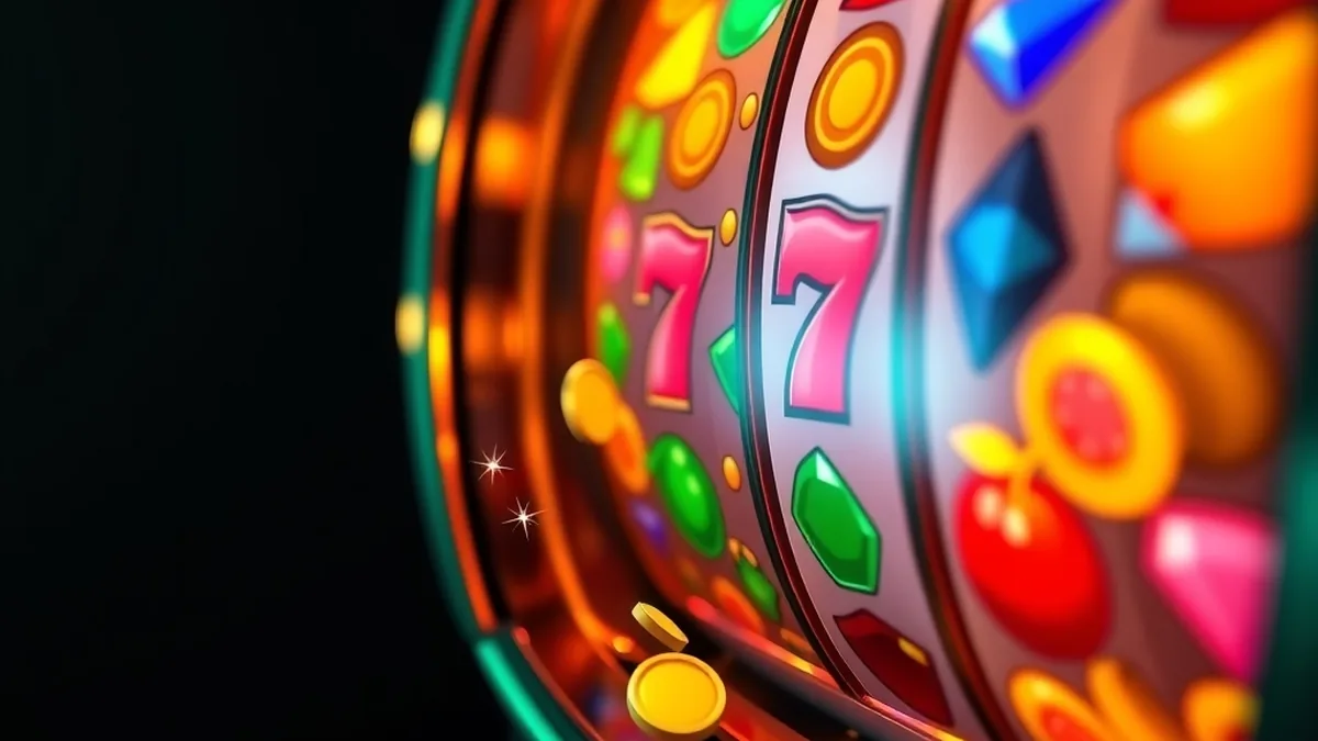 Spinning slot reels with fruits and gems illustrating Tucan Casino free spins